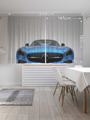 Изображение товара Комплект штор JoyArty Лазурная машина / p_37291 (145x180)