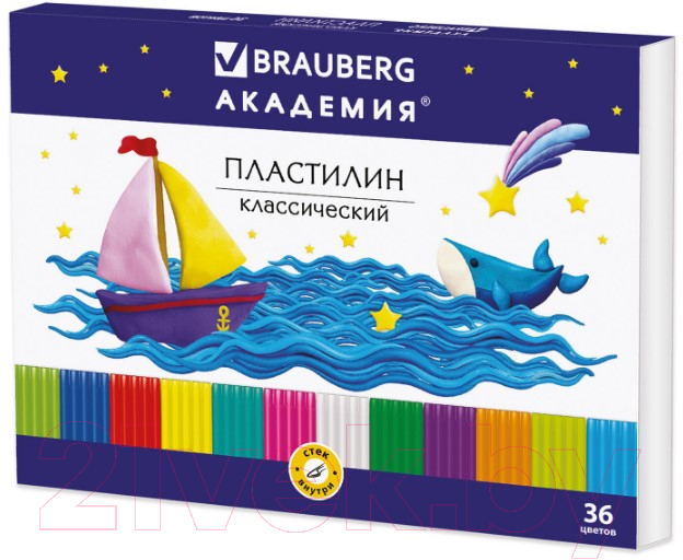 Пластилин Brauberg Академия / 105901 (36цв)
