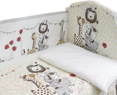 Комплект постельный для малышей L'Abeille Вечеринка маленького жирафа 7 (бязь)