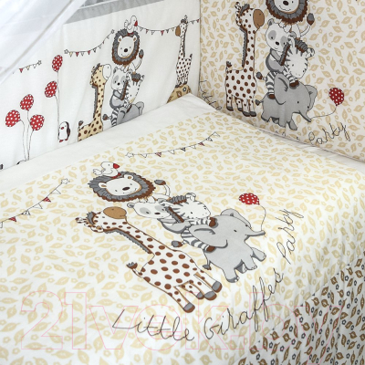 Комплект постельный для малышей L'Abeille Вечеринка маленького жирафа 7 (бязь)