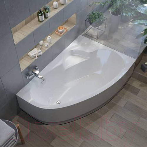 Ванна акриловая Alba Spa Katrina 170x110 L (с ножками и экраном) — фото 2