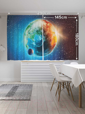 Изображение товара Комплект штор JoyArty Земля из космоса / p_15664 (145x180)