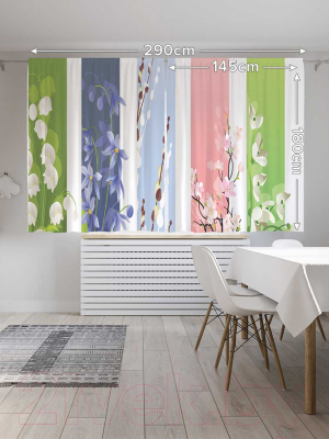 Изображение товара Комплект штор JoyArty Цветочная переменчивость / p_13633 (145x180)