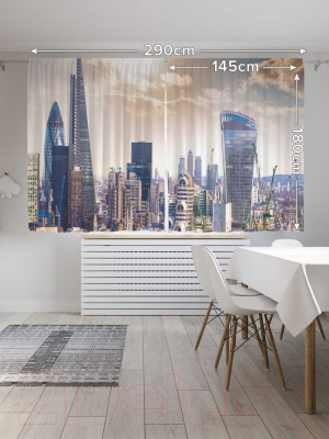 Изображение товара Комплект штор JoyArty Утренний мегаполис / p_38543 (145x180)