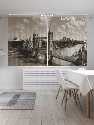 Изображение товара Комплект штор JoyArty Мост в сепии / p_38180 (145x180)