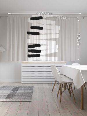 Изображение товара Комплект штор JoyArty Кривые клавиши / p_58877 (145x180)