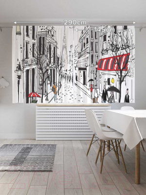 Изображение товара Комплект штор JoyArty Дождливый париж / p_14713 (145x180)