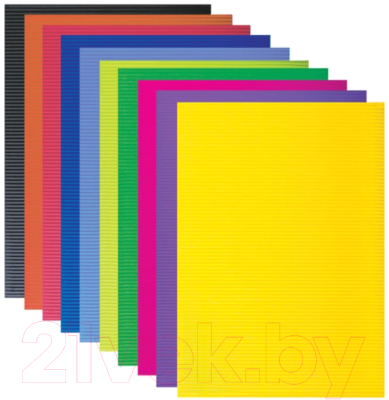 Набор цветного картона Brauberg Гофрированный / 124749 (10л)