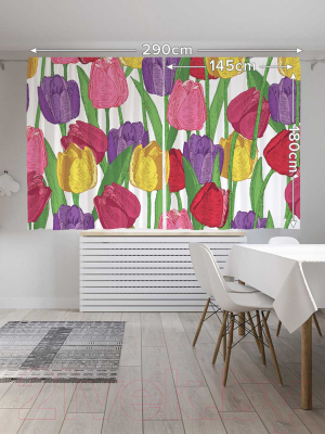 Изображение товара Комплект штор JoyArty Поляна тюльпанов / p_17761 (145x180)