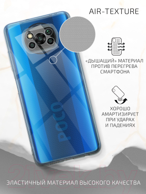 Чехол-накладка Volare Rosso Clear для Xiaomi Poco X3 NFC (прозрачный)