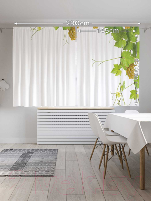 Изображение товара Комплект штор JoyArty Ветка винограда / p_21590 (145x180)