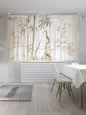 Изображение товара Комплект штор JoyArty Птицы на ветках / p_10014 (145x180)