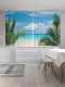 Миниатюра изображения товара Комплект штор JoyArty Вид с пальмы / p_12482 (145x180)