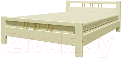 Двуспальная кровать Bravo Мебель Вероника 3 160x200 (слоновая кость)
