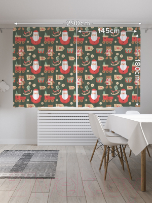 Изображение товара Комплект штор JoyArty Новогодние деревянные игрушки / p_290637 (145x180)