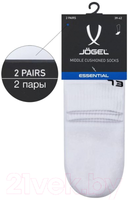Носки Jogel Essential Mid Cushioned Socks / JE4SO0321.00 (р-р 32-34, белый)