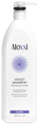 Оттеночный шампунь для волос Aloxxi Violet Shampoo против желтизны (1л)