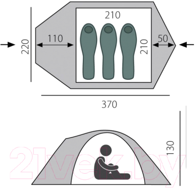 Палатка BTrace Challenge 3 (зеленый)