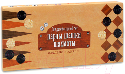 Набор настольных игр Miland Шахматы, нарды, шашки 3 в 1 / P00030