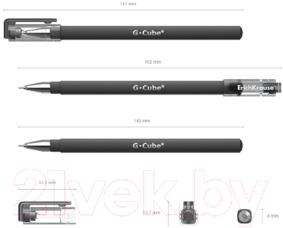 Изображение товара Ручка гелевая Erich Krause G-Cube / 46447 (черный)