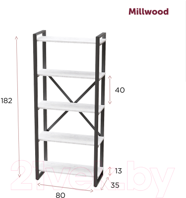 Стеллаж Millwood Neo Loft СН-3 Л (дуб золотой Craft/металл белый)