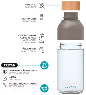 Бутылка для воды Quokka Фарфор / 06906 (840мл)