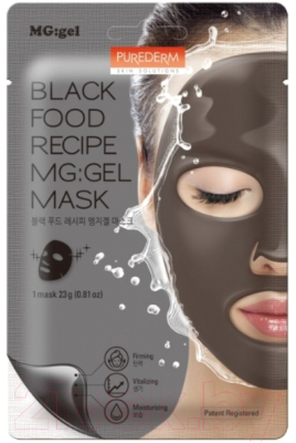 Маска для лица гидрогелевая Purederm Black Food Recipe MG: Gel Mask (23г)