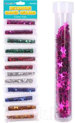 Изображение товара Блестки для декорирования Darvish Фигурные звездочки / DV-9763 (6цв)