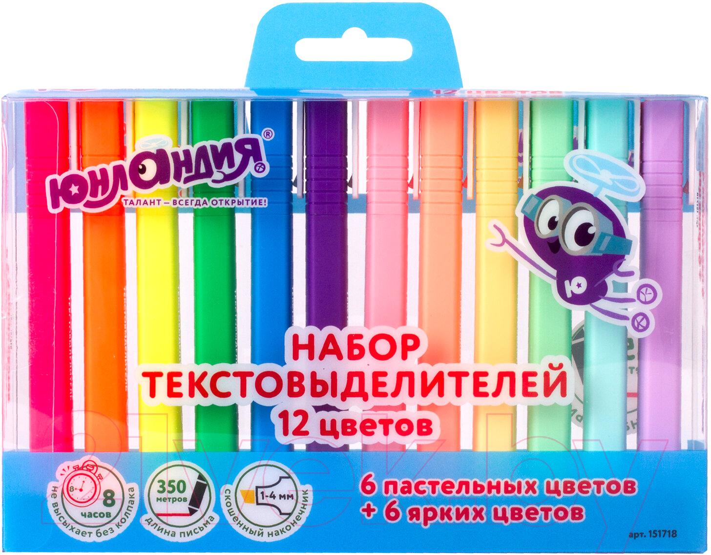 Текстовыделитель Юнландия Pastel / 151718 (12шт)