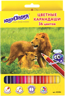 

Набор цветных карандашей Юнландия, Ассорти, Мир животных / 181386