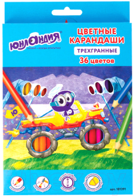 

Набор цветных карандашей Юнландия, Ассорти, Юнландик быстрее всех / 181391