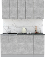 Кухонный гарнитур Интерлиния Мила Лайт 1.6-60 (бетон/бетон/кастилло темный) - 