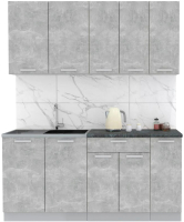 Кухонный гарнитур Интерлиния Мила Лайт 1.7 (бетон/бетон/кастилло темный) - 