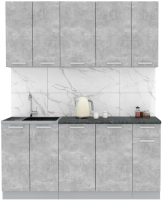 Кухонный гарнитур Интерлиния Мила Лайт 1.7-60 (бетон/бетон/кастилло темный) - 