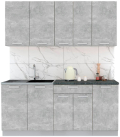 Кухонный гарнитур Интерлиния Мила Лайт 1.8 (бетон/бетон/кастилло темный) - 