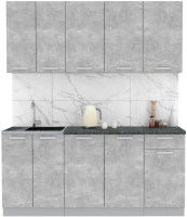 Кухонный гарнитур Интерлиния Мила Лайт 1.8-60 (бетон/бетон/кастилло темный) - 