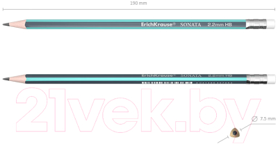 Изображение товара Набор простых карандашей Erich Krause Sonata / 45618 (4шт)