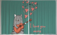 Шторы JoyArty Влюбленный кот-гитарист / pox_53721 (145x180) - 