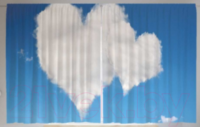 Шторы JoyArty Облака в форме сердца / pox_22893 (145x180)