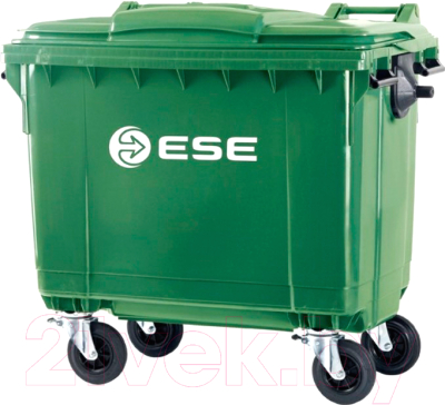 Контейнер для мусора Ese 660л с крышкой (зеленый)