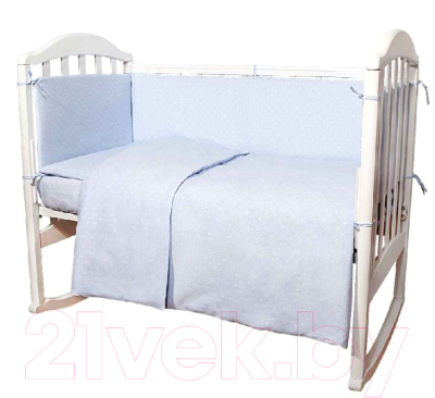 Комплект постельный для малышей Alis Отечественная бязь 3 (голубой) - в комплект входит только простыня, пододеяльник и наволочка