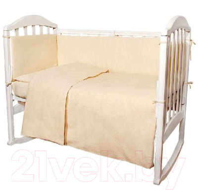 Комплект постельный для малышей Alis Отечественная бязь 3 простыня на резинке (бежевый) - в комплект входит только простыня, пододеяльник и наволочка