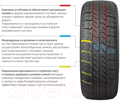 Изображение товара Зимняя легкогрузовая шина Cordiant Business CW-2 205/70R15C 106/104Q (шипы)