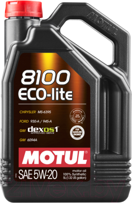 Моторное масло Motul 8100 Eco-Lite 5W20 / 109104 (5л)