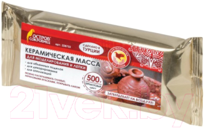 Керамическая масса Остров Сокровищ 228732 (500г, терракотовый)