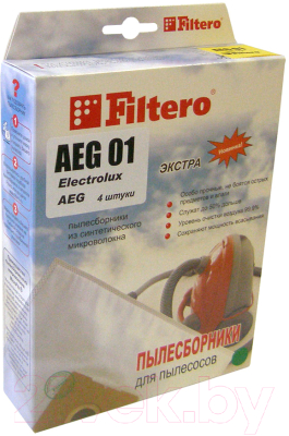 Комплект пылесборников для пылесоса Filtero Экстра AEG 01 (4шт)