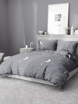 Комплект постельного белья Samsara Звездное небо на сером фоне 200-3