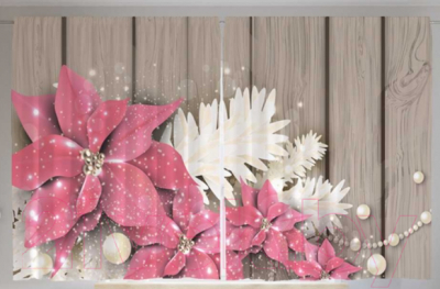 Шторы JoyArty Новогодние цветы / pox_5596 (145x180)