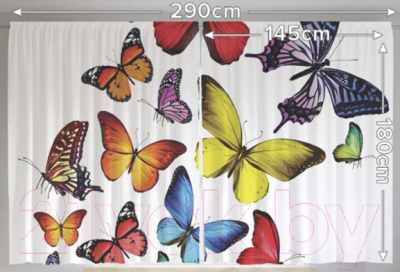 Шторы JoyArty Летящие бабочки / pox_11020 (145x180)