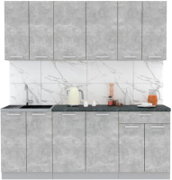 Кухонный гарнитур Интерлиния Мила Лайт 2.0-60 (бетон/бетон/кастилло темный) - 